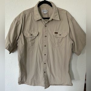 Carhartt Mens Short Sleeve Work Shirt Cream 100% Cotton